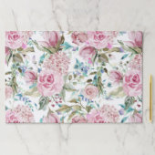 ヴィンテージカントリーシックなピンクティール（緑がかった色）ラベンダーフローラ ペーパーパッド (インサイチュ)