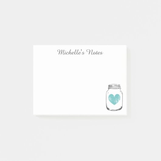 ヴィンテージカントリーシックなメイソンjarポストit®ノート ポストイット (正面)