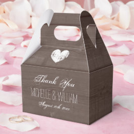 ヴィンテージカントリーシック木目結婚式の引き出物箱 フェイバーボックス