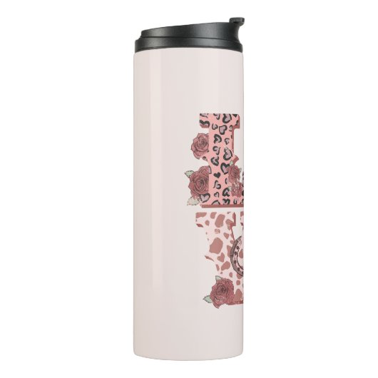 ヴィンテージカントリースタイル「愛」とブロンド女性のカーボーイ タンブラー (回転左)