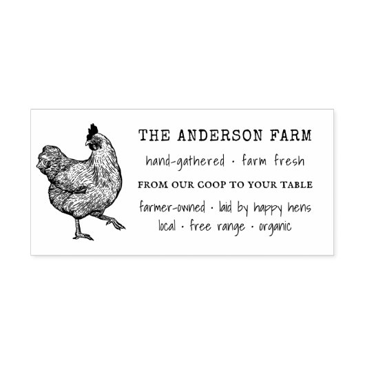 ヴィンテージカントリーチキンファミリーファームエッグカートン セルフインキングスタンプ (デザイン)
