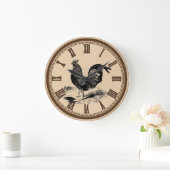 ヴィンテージカントリーチキンホームキッチンの壁時計 ラージ壁時計 (ホーム)