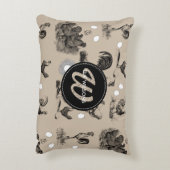 ヴィンテージカントリーチキンロースター卵モノグラム アクセントクッション (裏面(縦))