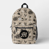 ヴィンテージカントリーチキンロースター卵モノグラム プリントバックパック (正面)