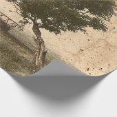 ヴィンテージカントリーツリーベージュ素朴アンティークファーム ラッピングペーパー (角)