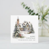 ヴィンテージカントリーハウスクリスマスツリー企業の シーズンカード (スタンド正面)