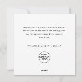 ヴィンテージカントリーハウスクリスマスツリー企業の シーズンカード (裏面)