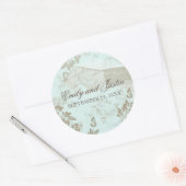 ヴィンテージカントリーバーンアクア ラウンドシール (封筒)