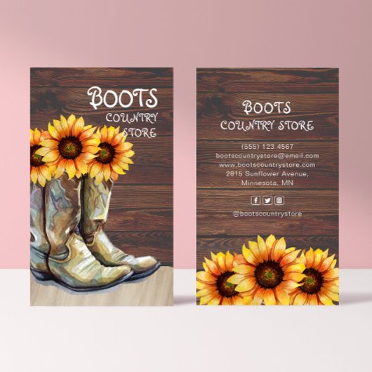 ヴィンテージカントリーファームサンフラワー素朴自然 名刺