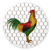 ヴィンテージカントリーファームチキンワイヤールースター セラミックノブ (正面)