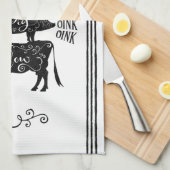 ヴィンテージカントリーファームハウススタックファームアニマル キッチンタオル (四つ折り)