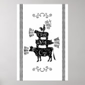 ヴィンテージカントリーファームハウススタックファームアニマル ポスター (正面)