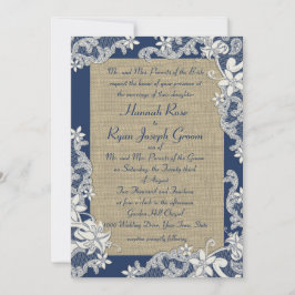 ヴィンテージカントリーフローラとBurlap 招待状