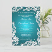 ヴィンテージカントリーフローラデザインアクア 招待状 (スタンド正面)