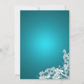 ヴィンテージカントリーフローラデザインアクア 招待状 (裏面)