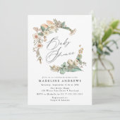 ヴィンテージカントリーフローラリースベビーシャワー 招待状 (スタンド正面)