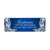 ヴィンテージカントリーフローラレースサファイアブルー ラベル (正面)