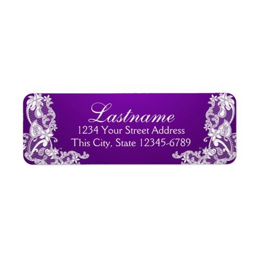 ヴィンテージカントリーフローラレースパープル ラベル (正面)