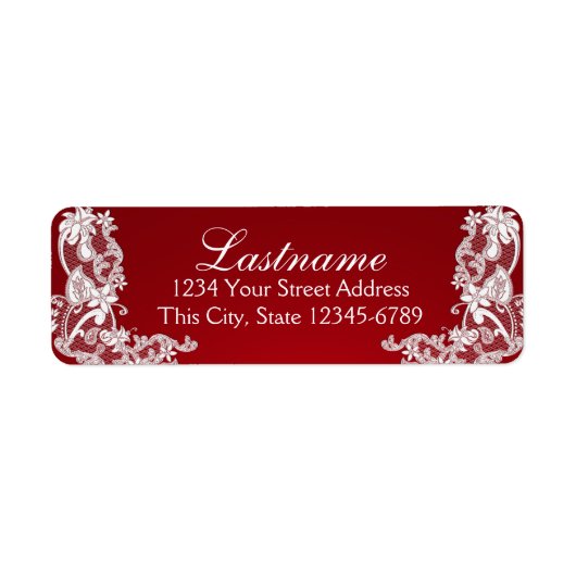 ヴィンテージカントリーフローラレースレッド ラベル (正面)