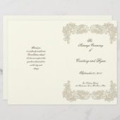 ヴィンテージカントリーフローラレース結婚式 プログラム (正面/裏面)