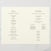 ヴィンテージカントリーフローラレース結婚式 プログラム (裏面)