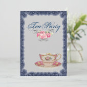 ヴィンテージカントリーブライダルシャワーティーパーティの招待状 招待状 (スタンド正面)