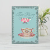 ヴィンテージカントリーブライダルシャワーティーパーティの招待状 招待状 (スタンド正面)