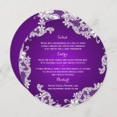 ヴィンテージカントリーホワイトレース&パープルラウンドメニュー メニュー (正面/裏面)