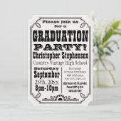 ヴィンテージカントリーホワイト卒業パーティー招待状 招待状 (スタンド正面)