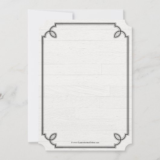 ヴィンテージカントリーホワイト卒業パーティー招待状 招待状 (裏面)