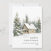 ヴィンテージカントリーホースクリスマスツリー企業の シーズンカード (正面)