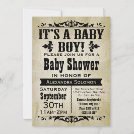 ヴィンテージカントリーボーイ赤ちゃんシャワー招待状 招待状