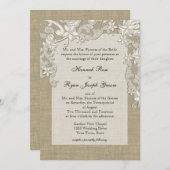 ヴィンテージカントリーレースデザインアンドバーラップ 招待状 (正面/裏面)