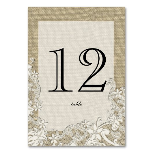 ヴィンテージカントリーレースデザイン テーブルナンバー (正面)