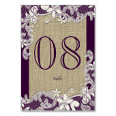 ヴィンテージカントリーレースパープル テーブルナンバー (裏面)