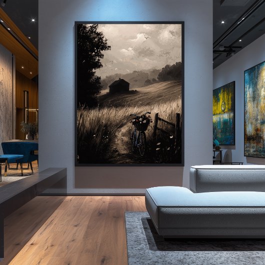 ヴィンテージカントリー側エスケープ、穏やかな農村風景 ポスター