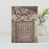 ヴィンテージカントリー婚約パーティー招待状 招待状 (スタンド正面)