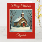 ヴィンテージカントリー教会 カード (黄色い花)