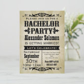 ヴィンテージカントリー独身パーティー招待状 招待状 (スタンド正面)