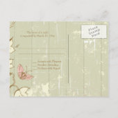 ヴィンテージカントリー素朴なクリームウェディングRSVP返信 インビテーションポストカード (裏面)