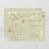 ヴィンテージカントリー素朴なクリームウェディングRSVP返信 出欠カード (正面/裏面)