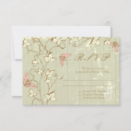 ヴィンテージカントリー素朴なクリームウェディングRSVP返信 出欠カード