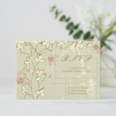 ヴィンテージカントリー素朴なクリームウェディングRSVP返信 出欠カード (スタンド正面)