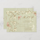 ヴィンテージカントリー素朴なクリームウェディングRSVP返信 出欠カード (正面/裏面)