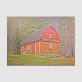 ヴィンテージカントリー素朴レッドファームハウスバーンウッド 薄葉紙