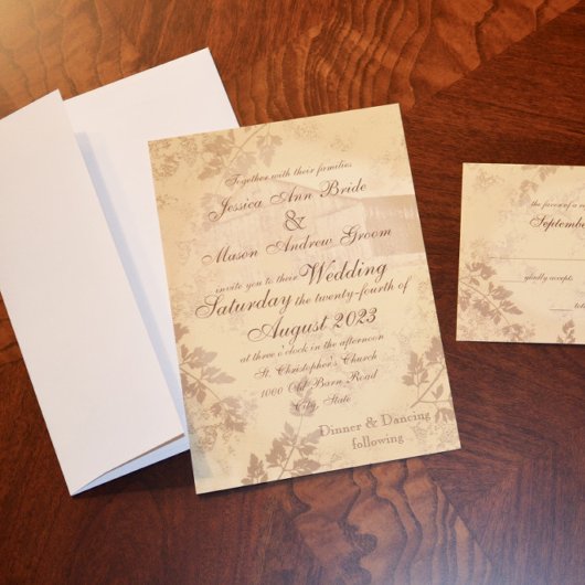 ヴィンテージカントリー結婚バーンズ 招待状