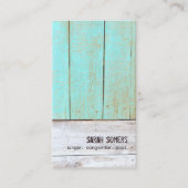 ヴィンテージカントリー自然素朴ターコイズウッド 名刺 (正面)