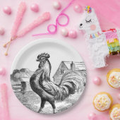 ヴィンテージカントリー農園鶏パーティー ペーパープレート (パーティー)