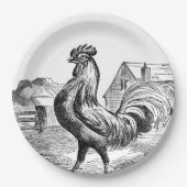 ヴィンテージカントリー農園鶏パーティー ペーパープレート (正面)