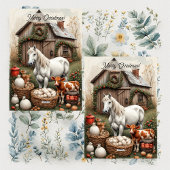 ヴィンテージカントリー ファーム ホース ルースティック クリスマスパーティー 招待状